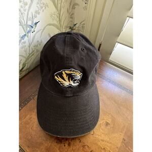Vintage Mizzou Black Baseball Cap Hat The Franchise Size Medium 100% Cotton